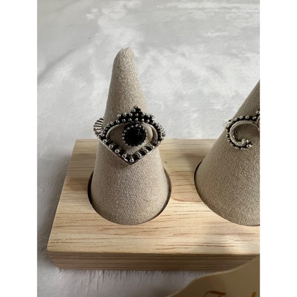 Ladies BOHO Turquoise Earrings and Ring Set of 6 - Picture 3 of 7